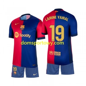 Koszulka FC Barcelona Lamine Yamal 19 Dziecięcy Domowe Koszulki Piłkarskie 2024-2025 Krótki Rękaw